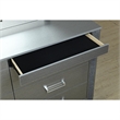 Logan Silver Wood 6 Drawer Bedroom Dresser with Crystal Accents