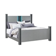 Logan Silver Wood Full 5PC Bedroom Set with LED