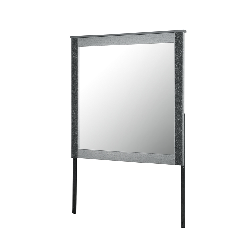 Logan Large Scale Glass Mirror with Crushed Glitter