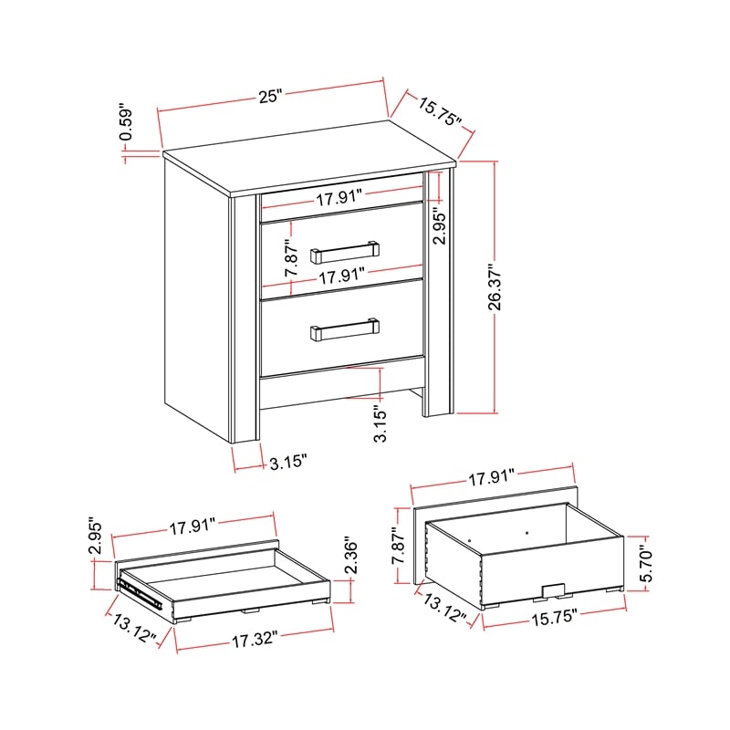 Logan Silver Wood Queen 5PC Bedroom Set with LED and Speakers