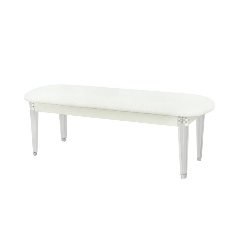 Lyra Acrylic Legs Extra Padded Beige Bedroom Bench