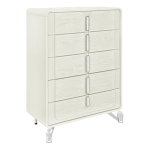 Lyra Acrylic legs Wood Beige Bedroom Chest