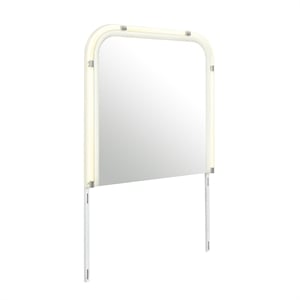 Lyra Beige Glass Large Scale Bedroom Mirror with LED Lighting
