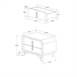 Lyra Beige Wood Nightstand with USB Charging Port - 2 Drawers & Modern Design