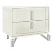 Lyra Beige Wood Nightstand with USB Charging Port - 2 Drawers & Modern Design