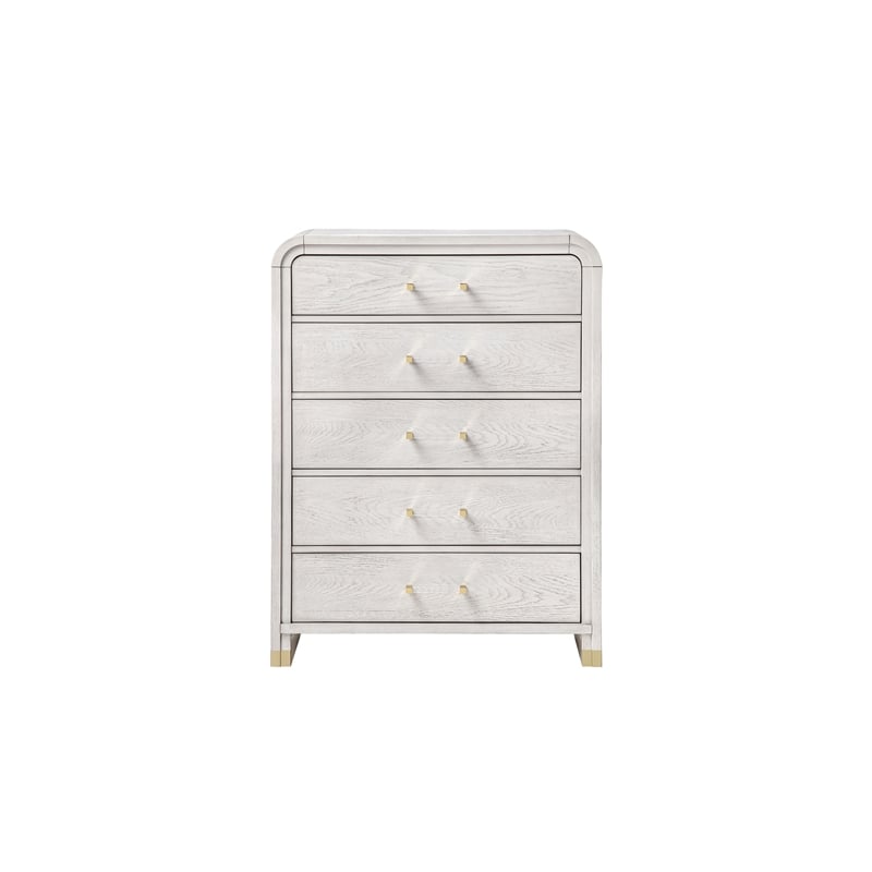 Malmo Oak Engineered Wood and Gold accent Bedroom Chest