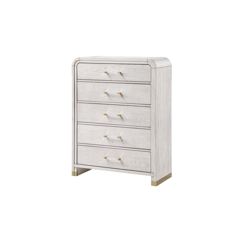 Malmo Oak Engineered Wood and Gold accent Bedroom Chest