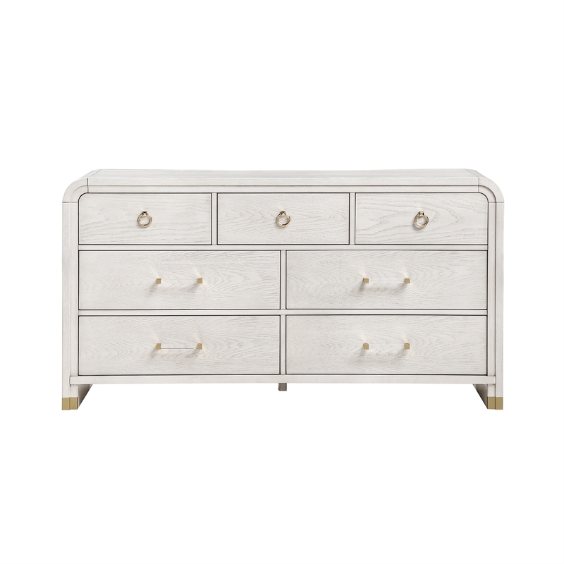 Malmo Oak Engineered Wood and Gold accent Bedroom Dresser