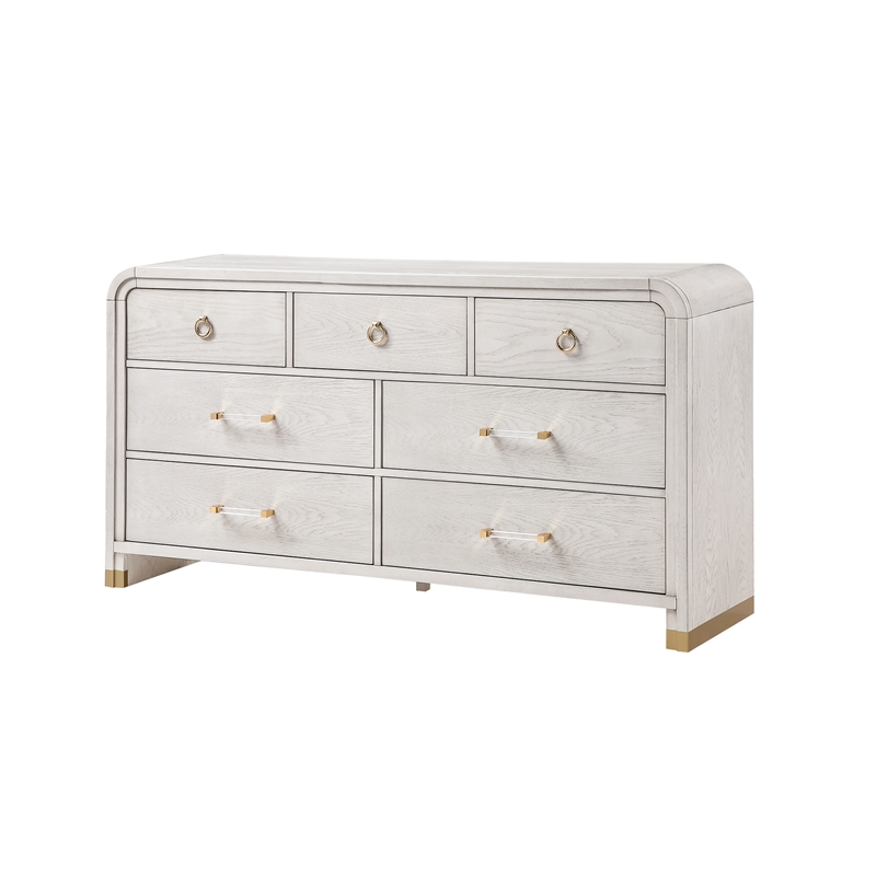 Malmo Oak Engineered Wood and Gold accent Bedroom Dresser