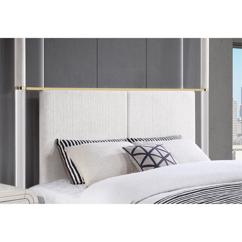 Malmo Oak Engineered Wood and Gold accented Post King Bed