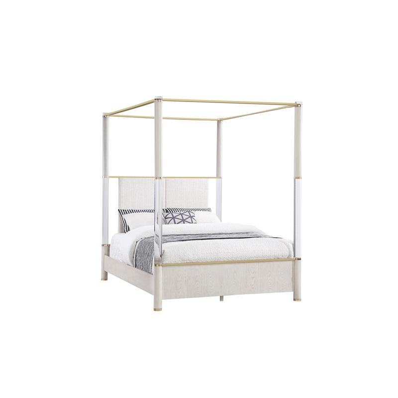 Malmo Oak Engineered Wood and Gold accented Post 5PC Queen Bedroom Set