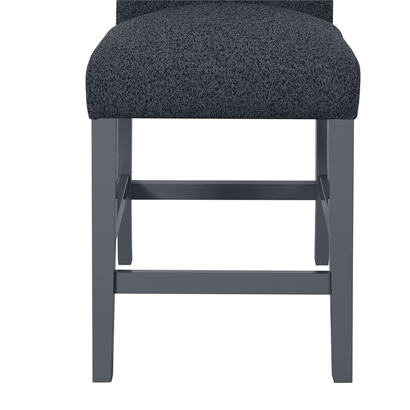 Global Furniture USA Monaco Dark Gray Fabric Bar Stools - Set of Two