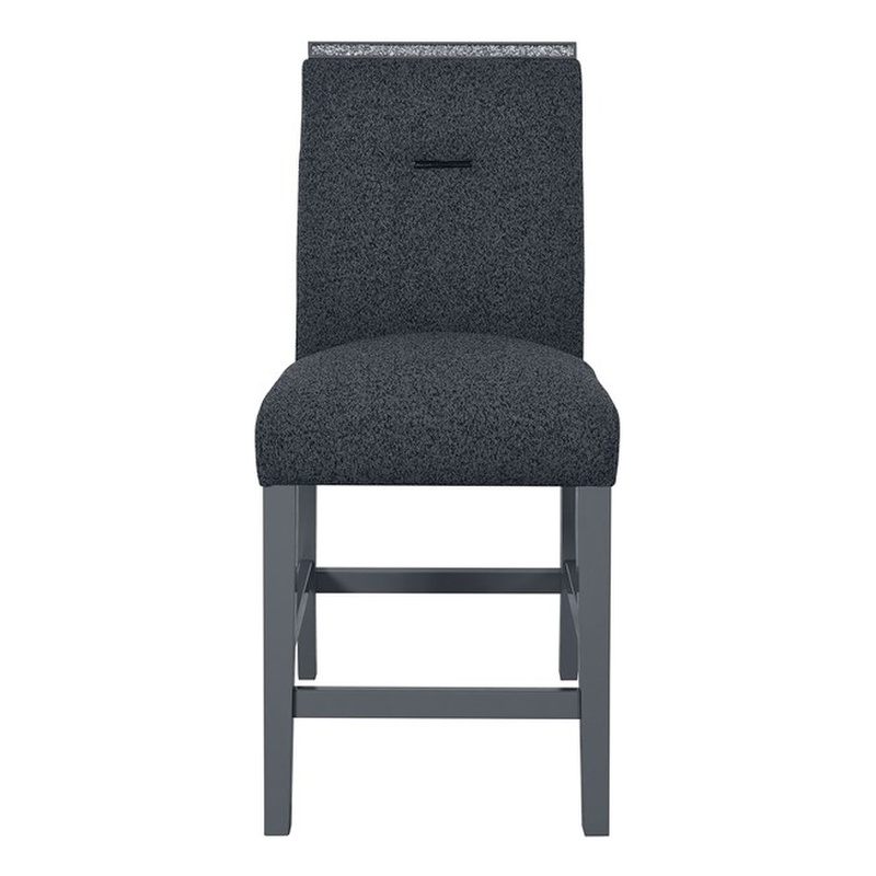 Global Furniture USA Monaco Dark Gray Fabric Bar Stools - Set of Two