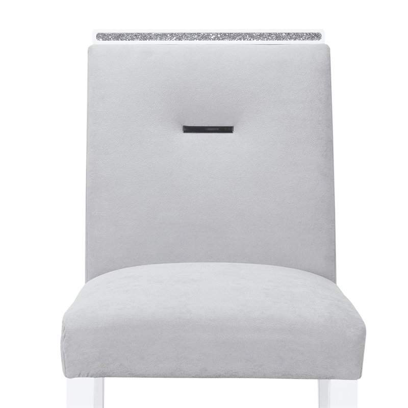 Global Furniture USA Monaco Light Gray and White Fabric Bar Stool- Set of 2