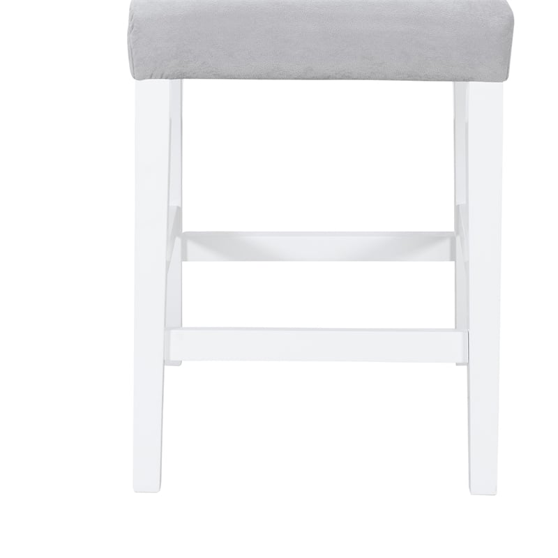 Global Furniture USA Monaco Light Gray and White Fabric Bar Stool- Set of 2