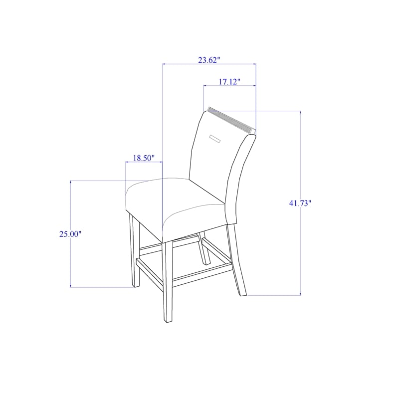 Global Furniture USA Monaco Light Gray and White Fabric Bar Stool- Set of 2