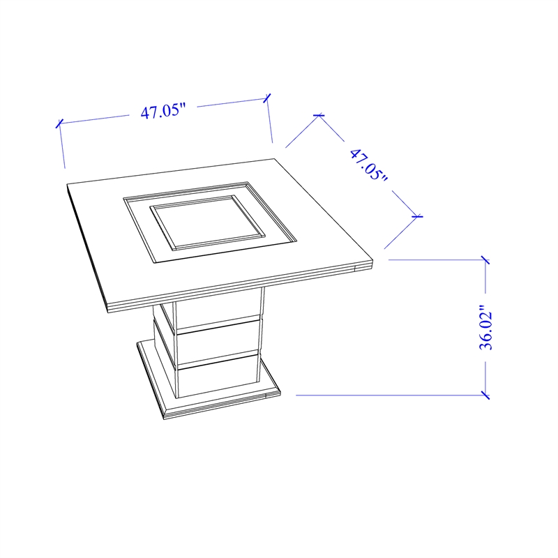 Global Furniture USA Monaco High Gloss Wood Dark Gray Bar Table