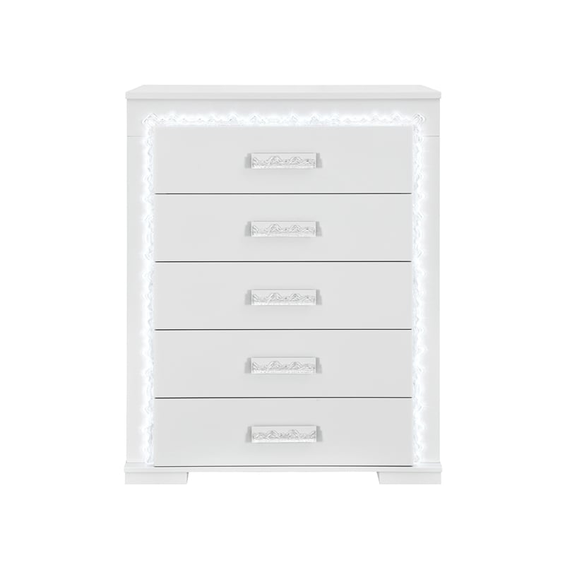 Naomi Silver Engineered Wood Bedroom Chest with LED