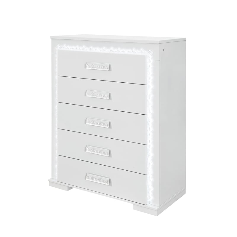 Naomi Silver Engineered Wood Bedroom Chest with LED