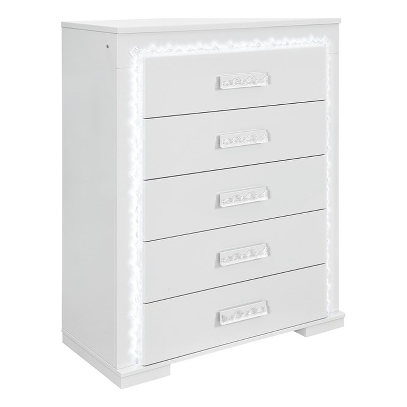 Naomi Silver Engineered Wood Bedroom Chest with LED