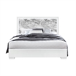 Naomi Silver with Faux Marble Detailing King Bed with LED Light