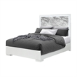 Naomi Silver with Faux Marble Detailing Queen Bed with LED Light