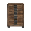 Optimus Brown Engineered Wood Chest with Black Accented Panel