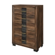 Optimus Brown Engineered Wood Chest with Black Accented Panel