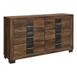 Optimus Brown Engineered Wood Dresser with Black Accented Panel