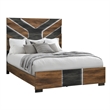 Optimus Brown Engineered Wood 5PC Full Bedroom Set with LED and Accented Panel