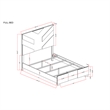 Optimus Brown Engineered Wood 5PC Full Bedroom Set with LED and Accented Panel
