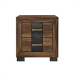 Optimus Brown Engineered Wood Nightstand with Black Accented Panel