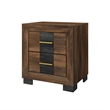 Optimus Brown Engineered Wood Nightstand with Black Accented Panel