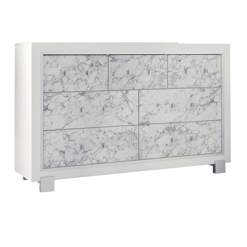 Santorini White Engineered Wood Queen 5PC Bedroom Set