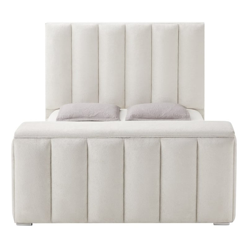 Serenity Fully Upholstered King Bed with Speaker and Fireplace