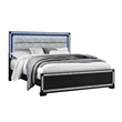 Soleil Charcoal Upholstered Headboard 5PC King Bedroom Set with LED Light