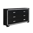 Soleil Charcoal Upholstered Headboard 5PC King Bedroom Set with LED Light