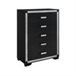 Soleil Charcoal Upholstered Headboard 5PC King Bedroom Set with LED Light