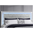 Soleil White Wood and Upholstered Headboard King Bed with LED Light