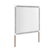 Soleil White Upholstered Headboard 5PC King Bedroom Set with LED Light