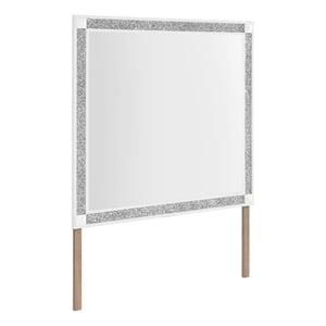 Soleil White Engineered Wood and Glass Bedroom Mirror