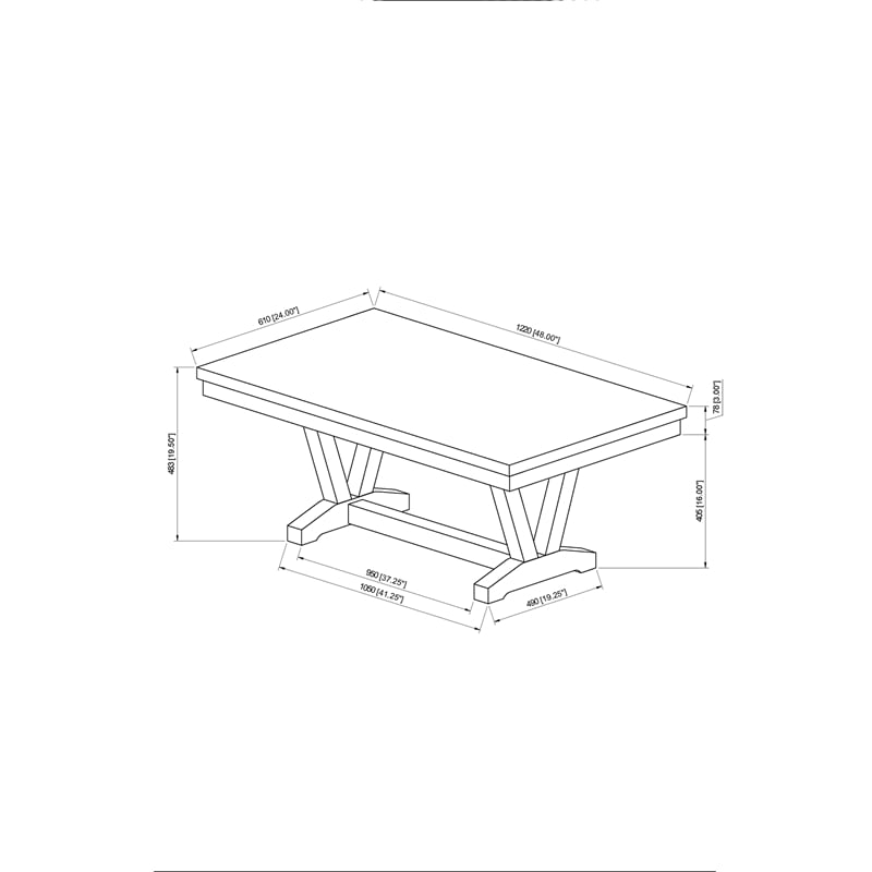 Faux Marble Pedestal Base Black and White Coffee Table
