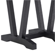 Faux Marble Trestle Base Black and White End Table