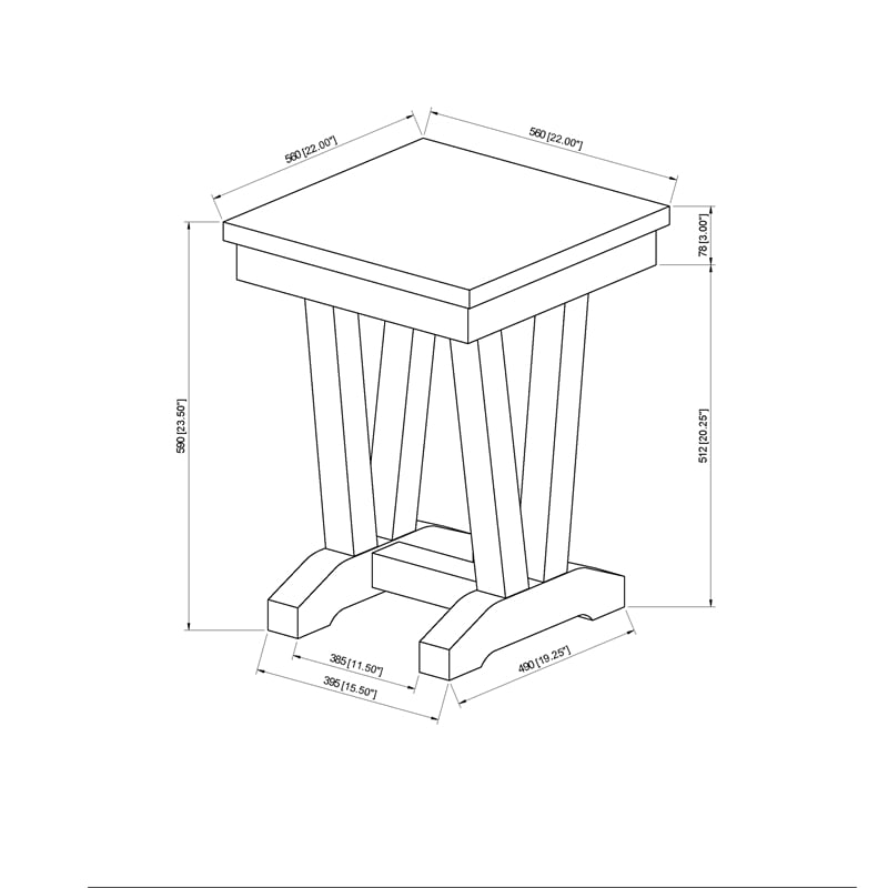 Faux Marble Trestle Base Black and White End Table