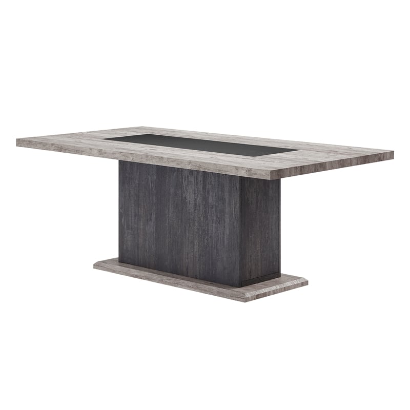 Global Furniure D8030 Dining Table with Drawers and Storage Door in Black