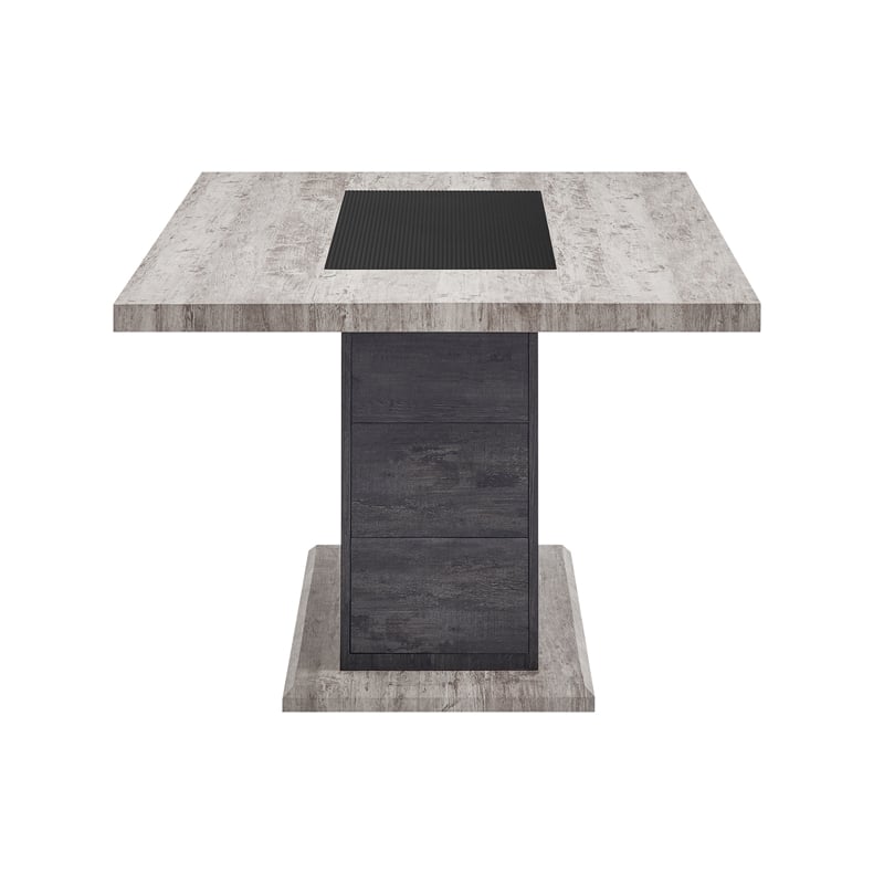 Global Furniure D8030 Dining Table with Drawers and Storage Door in Black