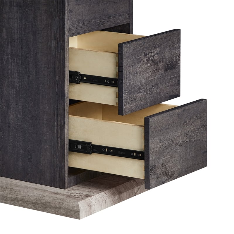 Global Furniure D8030 Dining Table with Drawers and Storage Door in Black
