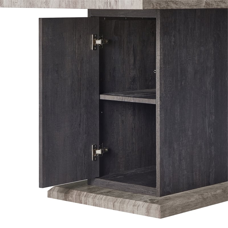 Global Furniure D8030 Dining Table with Drawers and Storage Door in Black