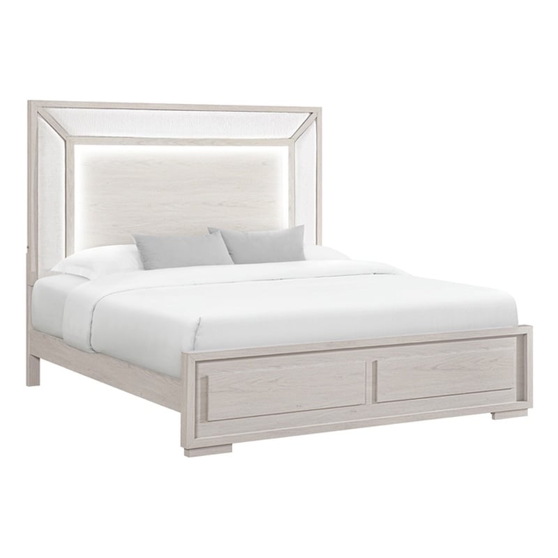 Global Furniture Clara Full Bed with LED in Beige
