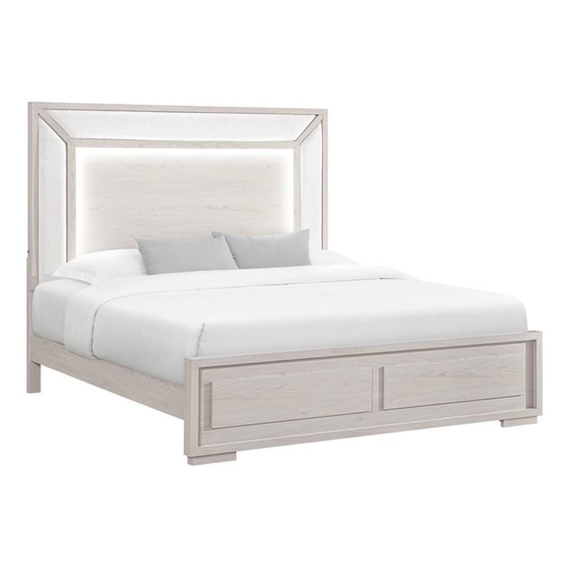 Global Furniture Clara Queen Bed with LED in Beige